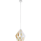 Eglo Hanglamp Carlton 1 31cm wit met goudkleurig