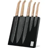 Laguiole STYLE DE VIE INNOVATION LINE KOKSMESSENSET EIKEN OP MAGNETISCH MESSENBLOK