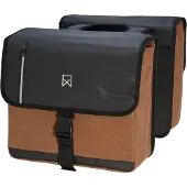 Willex - Dubbele Canvas Bisonyl Tas - 46 Liter - Universele Bevestiging - Zwart/Bruin