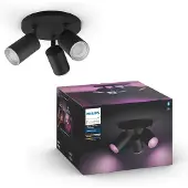 Philips Hue Fugato Opbouwspot White and Color - Zwart - 3-spots