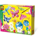 SES Creative - Hobby Pink - Gieten en Schilderen - Vlinders en Glitters - Knutselen Meisjes - Sneldrogend - Vanaf 5 jaar