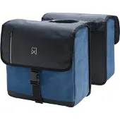 Willex - Dubbele Canvas Bisonyl Tas - 46 Liter - Universele Bevestiging - Zwart/Blauw