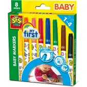 SES Creative My First - Baby Markers 8 Kleuren Multi multi Stift