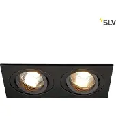 SLV Inbouwspot New Tria GU10 2 Square 17cm zwart