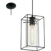 Eglo Loncino - Hanglamp - 1 Lichts - Zwart - Transparant