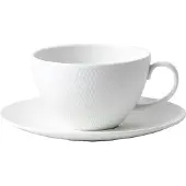 Wedgwood Gio theekop met schotel wit