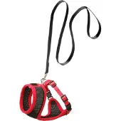 Flamingo kattentuigje Harms set - zwart/rood - 120cm x 15mm