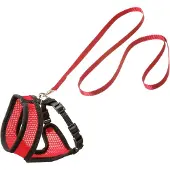 Flamingo kattentuigje Harms set - rood/zwart - 120cm x 15mm
