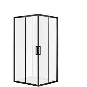 Diamond Line Douchecabine 80x80 - Torino Schuifdeur Hoekinstap Vierkant Mat Zwart