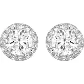 Swarovski Oorbellen 'Una' zilver / wit