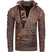 Rusty neal 1/2 Rits Chunky Trui met Hoge Hals