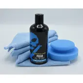 Voodoo Ride All-In-One Auto Polish pakket, met pad en een microfiber uitpoetsdoekje.