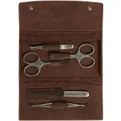 Zwilling Manicureset Beauty Etui Bruin Leder Drukknoopsluiting (6-Delig)