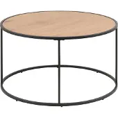 Actona Salontafel Dover Ø80 - zwart/wilde eik