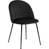 Ebuy24 Loui eetkamerstoel velours zwart.