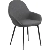Actona Candis eetkamerstoel met armleuning staal/lederlook 2 stuks