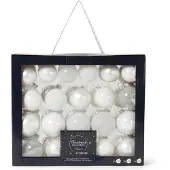 Kaemingk Kerstballenset glas mix winterwit 42st wit Glas Kerstbal