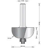 Hikoki 8 Mm Holprofielfrees Met Onderlager 28.6X52X9.5 - 754086