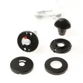Luxesierbeslag WC garnituur alum. zwart 50mm rond