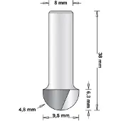 Hikoki 8 Mm Holprofielfrees 9.5X38X4.8 - 754082