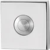 GPF bouwbeslag GPF Beldrukker vierkant 50x50x8mm met RVS gepolijst button
