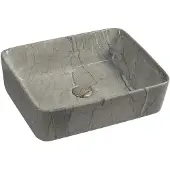 Sapho Dalma keramische waskom grijs marmer structuur 48x38x13cm