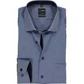 Olymp Luxor shirt blauw structuur Modern Fit