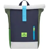 Johnny Urban Rugzak 'Aaron' azuur / donkerblauw / groen / wit