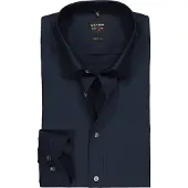 Olymp Level Five Overhemd Extra Lange Mouwen Body-Fit Navy | Blauw | Maat 42