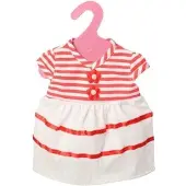 Gerardo's Toys babypoppenjurk gestreept 46 cm wit/rood