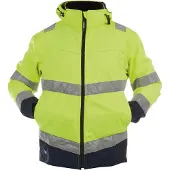 Dassy Malaga Hogezichtbaarheids softshelljas Fluogeel/Marineblauw maat 2XL heren