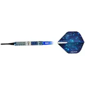 XQ Max dartpijlen Mistral 90% softtip 18 gr zilver/blauw