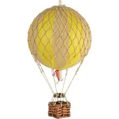 Authentic Models - Luchtballon Floating The Skies - Luchtballon decoratie - Kinderkamer decoratie - Dubbel Geel - Ø 8,5cm