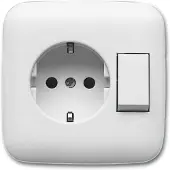 ABB Busch-Jaeger Combischakelaar Contactdoos Inbouw Wit - 2CKA001611A0169