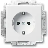 Busch-Jaeger BJ solo Schuko combinatie met 20 EUCBLI-84 LED-verlichting, kleur: davos/ studioweiss