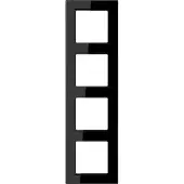 JUNG inbouwframe 4-voudig, breekveilig, A5584BFSW, geschikt voor weeg-, meet- en sensorkombinaties, zwart