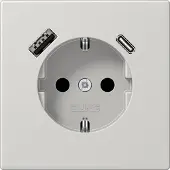JUNG SCHUKO stopcontact met USB Type AC, model LS1520-15CALG (LS1520-15CALG)