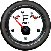 VETUS Voltmeter 20-32v Zilver 52 mm