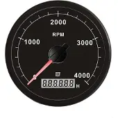 VETUS 0-4000rpm Tachometer 12-24v Zwart 100 mm