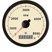 VETUS 0-5000rpm Tachometer 12-24v Zilver 100 mm