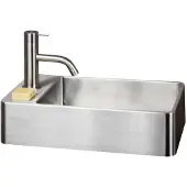 Lanesto Vanity 22x40x10cm fontein 1 kraangat met afvoerplug RVS