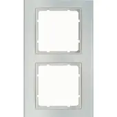 Berker BER B3 frame 10123904, aluminium/polarwit, dubbel