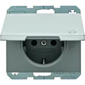 Berker 47517203, Type F, Aluminium, Aluminium, IP44, 250 V, 16 A