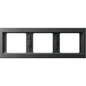 Hager BER K1 frame 13737006, antraciet, mat, horizontaal, 3-voudig