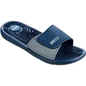 Beco badslippers met klittenband donkerblauw heren