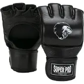 Super Pro Slugger MMA Handschoenen Leder Zwart/Wit