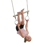 Kbt ringtrapeze hout met metalen ringen rood