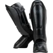 Super Pro Combat Gear Guardian Lederen Scheenbeschermers - Zwart - L