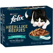 Felix Kattenvoer Nat Heerlijke Reepjes Vis Selectie 12 x 80 gr