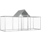 vidaXL - Kippenren - 3x1x1,5 - m - gegalvaniseerd - staal